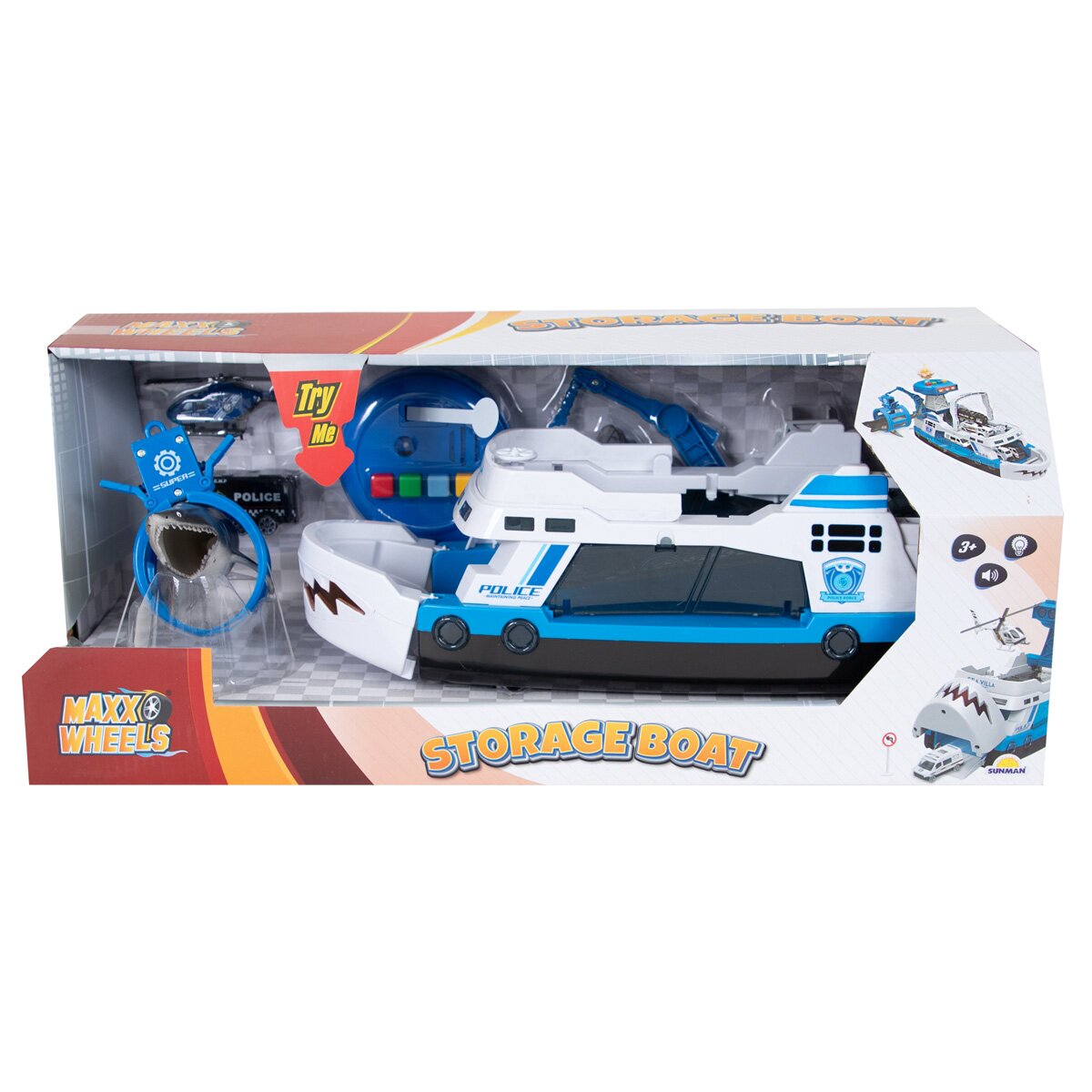 Maxx Wheels Set de joaca cu vehicul de interventie pe mare Police
