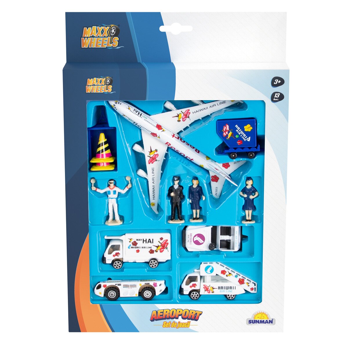 Maxx Wheels Set de joaca cu vehicule Aeroport 13 piese