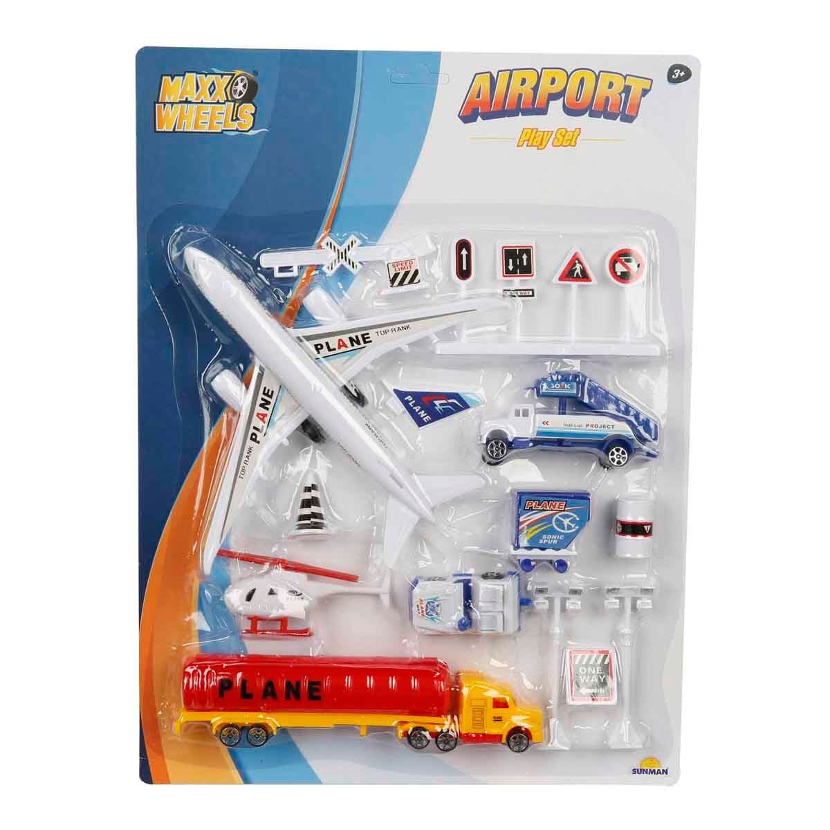 Maxx Wheels Set vehicule aeroport 14 piese