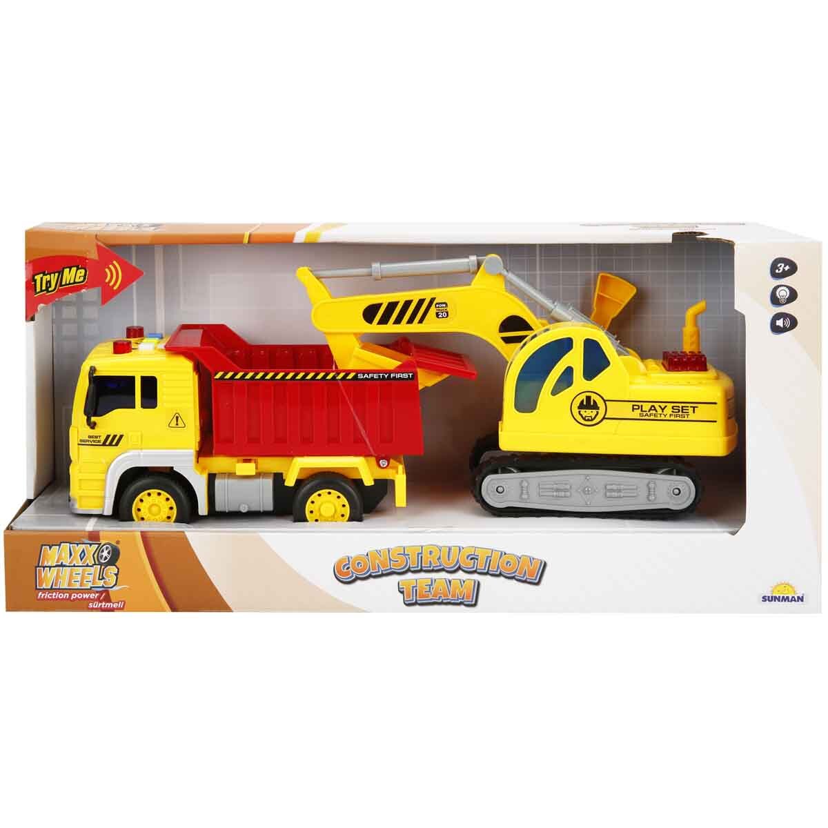 Maxx Wheels Set vehicule de constructie Excavator si camion 1:20