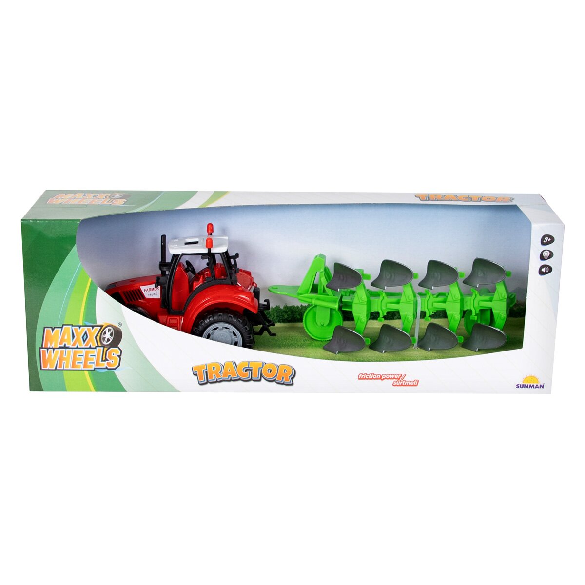 Maxx Wheels Tractor cu plug Farmer Toys