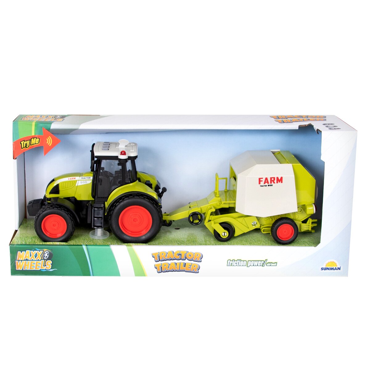 Maxx Wheels Tractor cu remorca cu lumini si sunete 1:16
