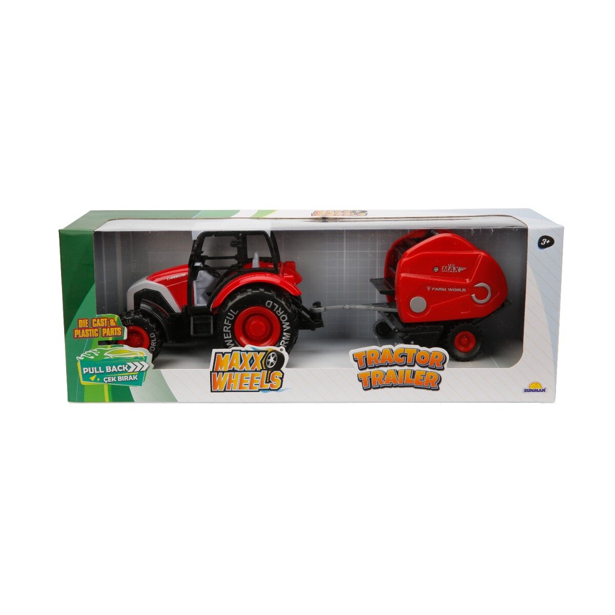 Maxx Wheels Tractor cu remorca Farm Word Powerful