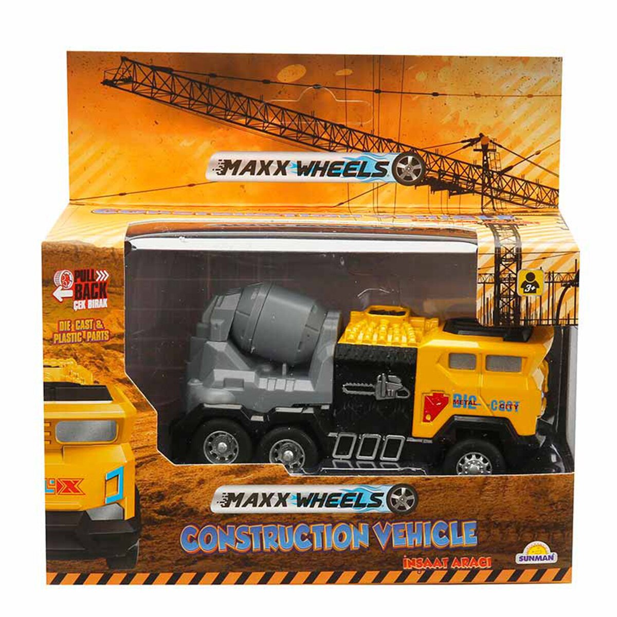 Maxx Wheels Vehicul de constructie cu betoniera Galben