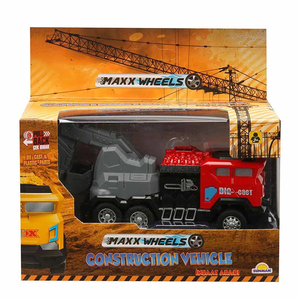Maxx Wheels Vehicul de constructie cu excavator Rosu