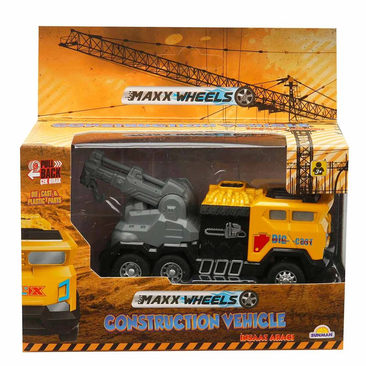 Maxx Wheels Vehicul de constructie cu macara Galben