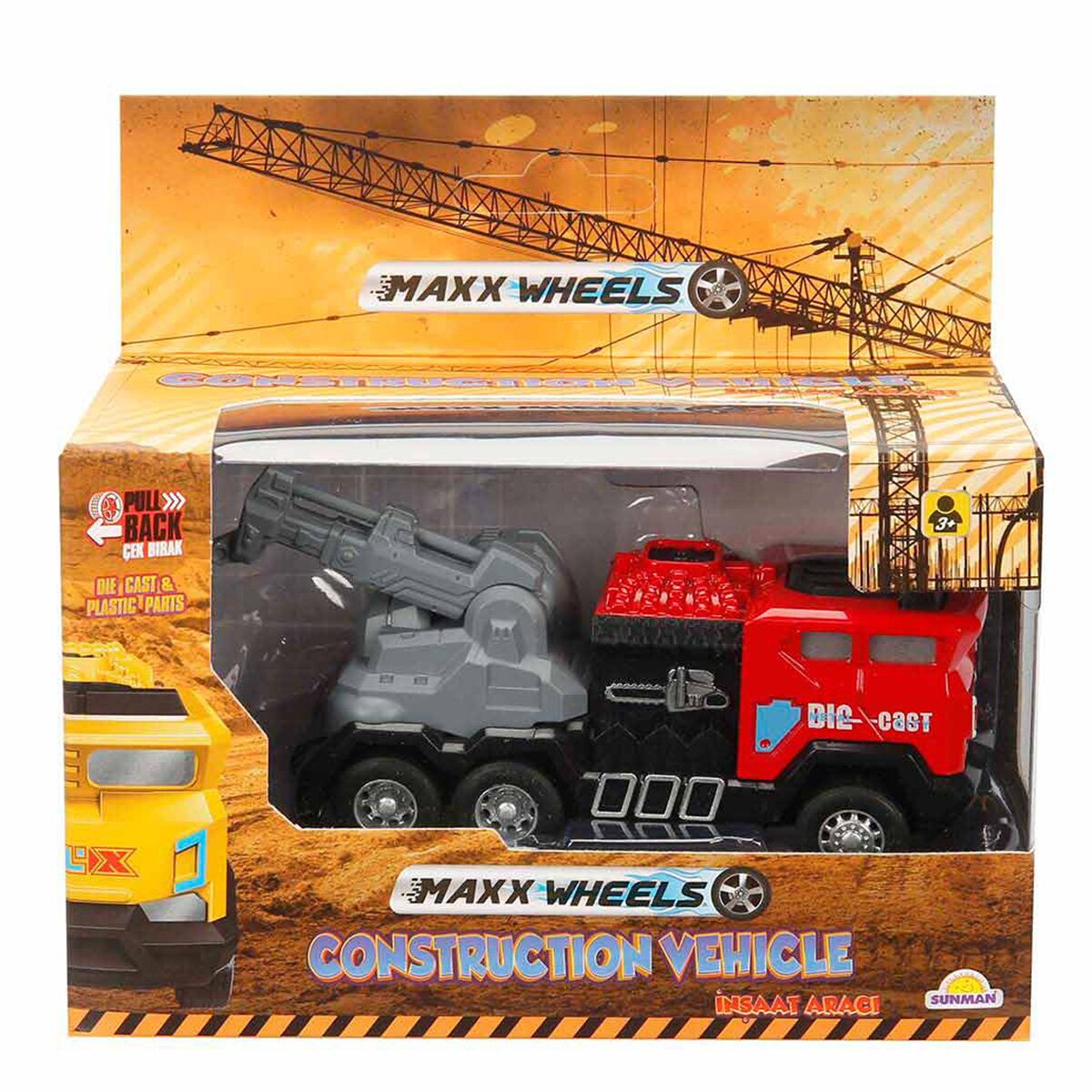 Maxx Wheels Vehicul de constructie cu macara Rosu