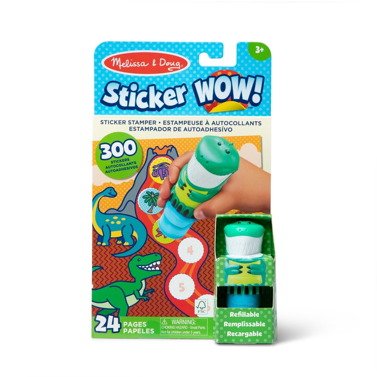 Melissa & Doug Set activitatati cu autocolante si stampila Sticker WOW Dinozaur 6074899