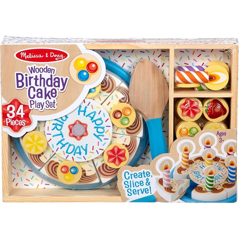 Melissa & Doug Set de joaca din lemn Tortul Aniversar 34 piese 6074876