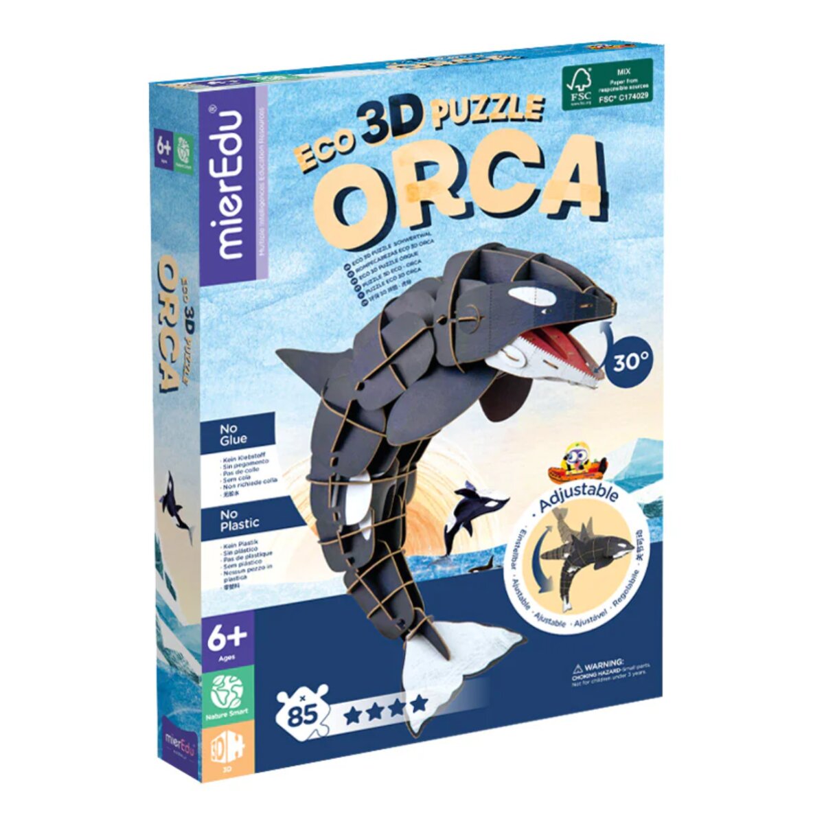 mierEdu Puzzle 3D eco Orca Deluxe 85 piese
