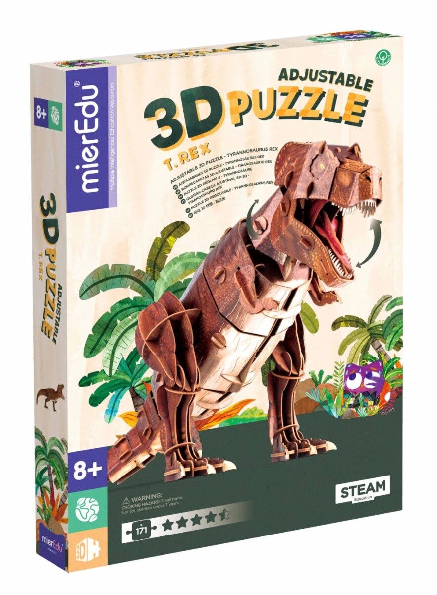 mierEdu Puzzle 3D reglabil Tyrannosaurus Rex Deluxe 171 piese