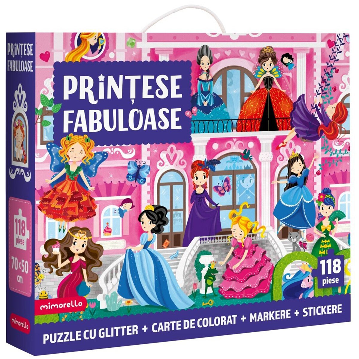 Mimorello Puzzle cu glitter Printese Fabuloase 118 piese