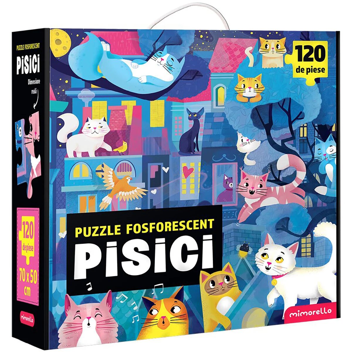 Mimorello Puzzle fosforescent Pisici 120 piese