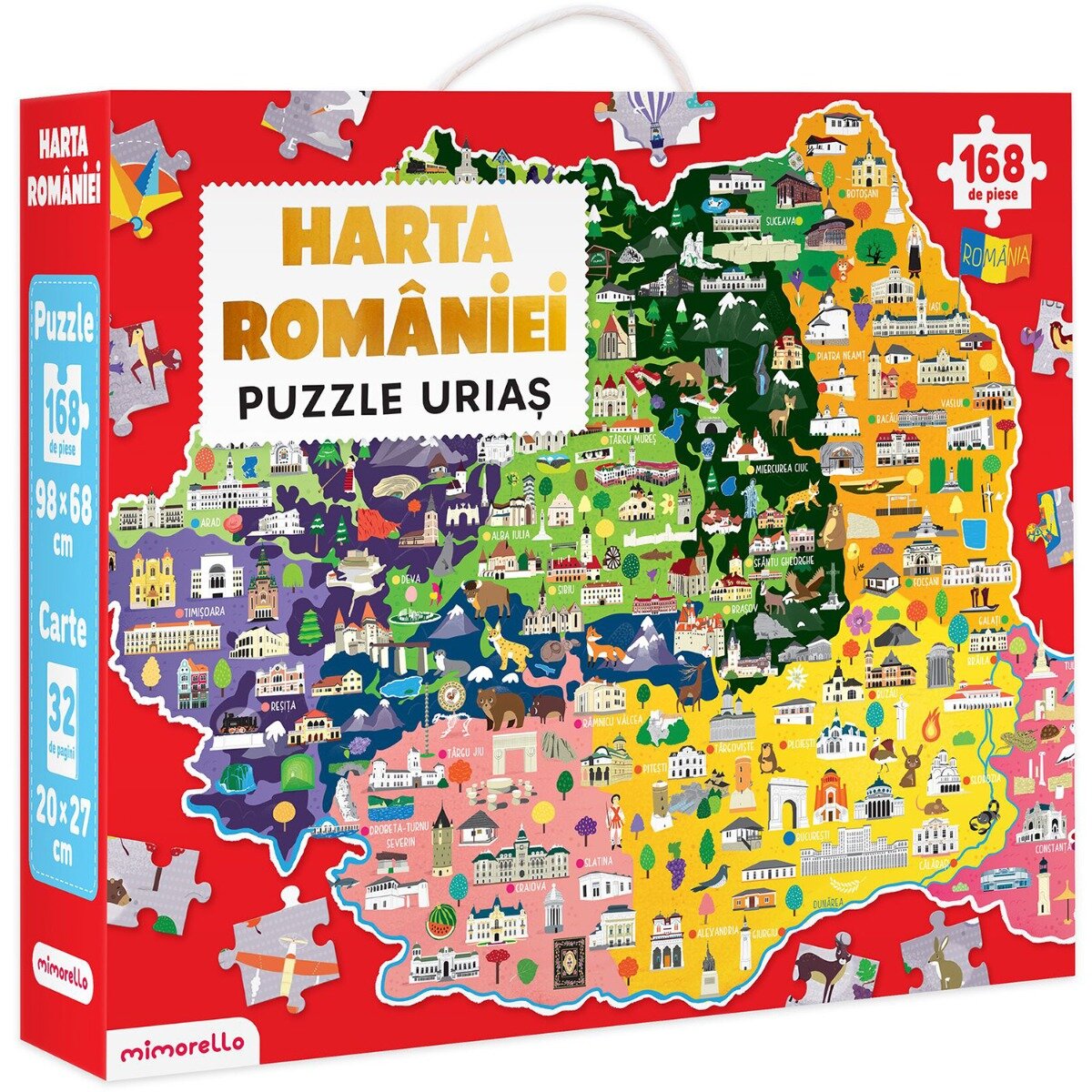 Mimorello Puzzle Harta Romaniei 168 piese