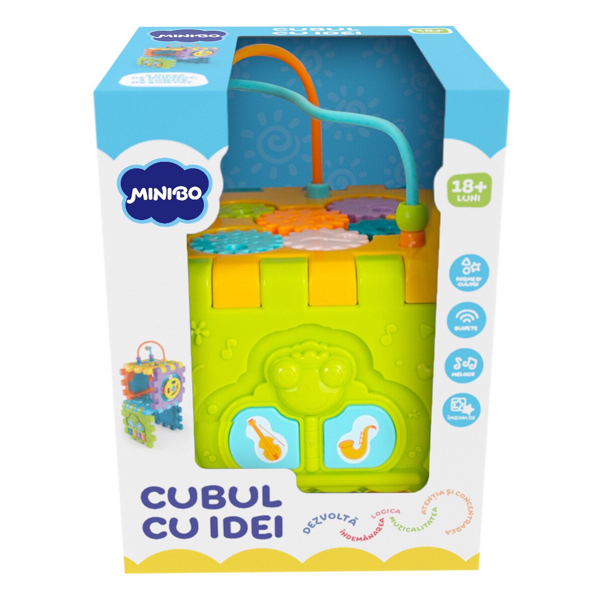 Minibo Jucarie bebelusi Cubul cu idei