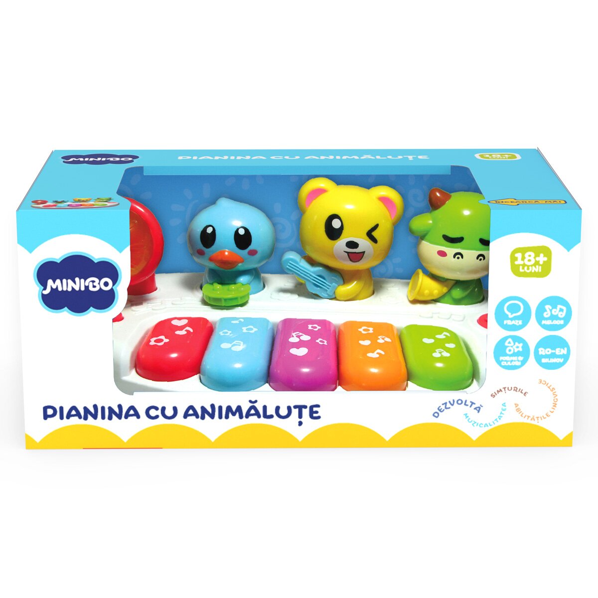Minibo Jucarie bebelusi Pianina cu animalute