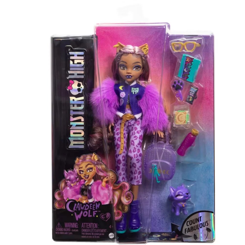 Monster High Papusa cu animal de companie Clawdeen Wolf HRP65