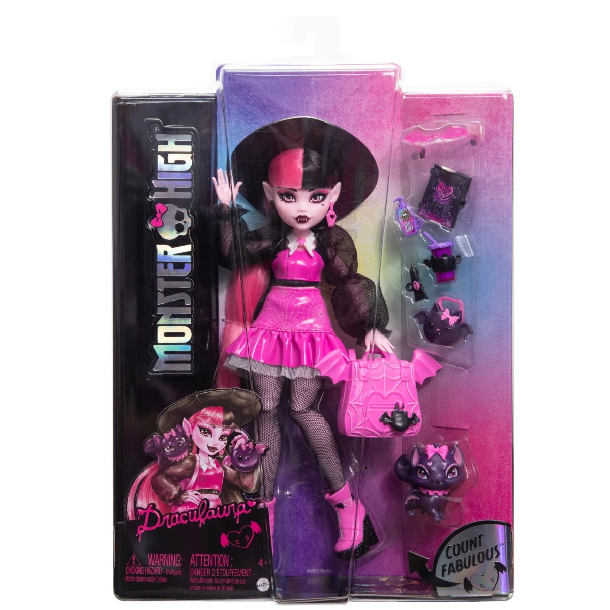 Monster High Papusa cu animal de companie Draculaura HRP64