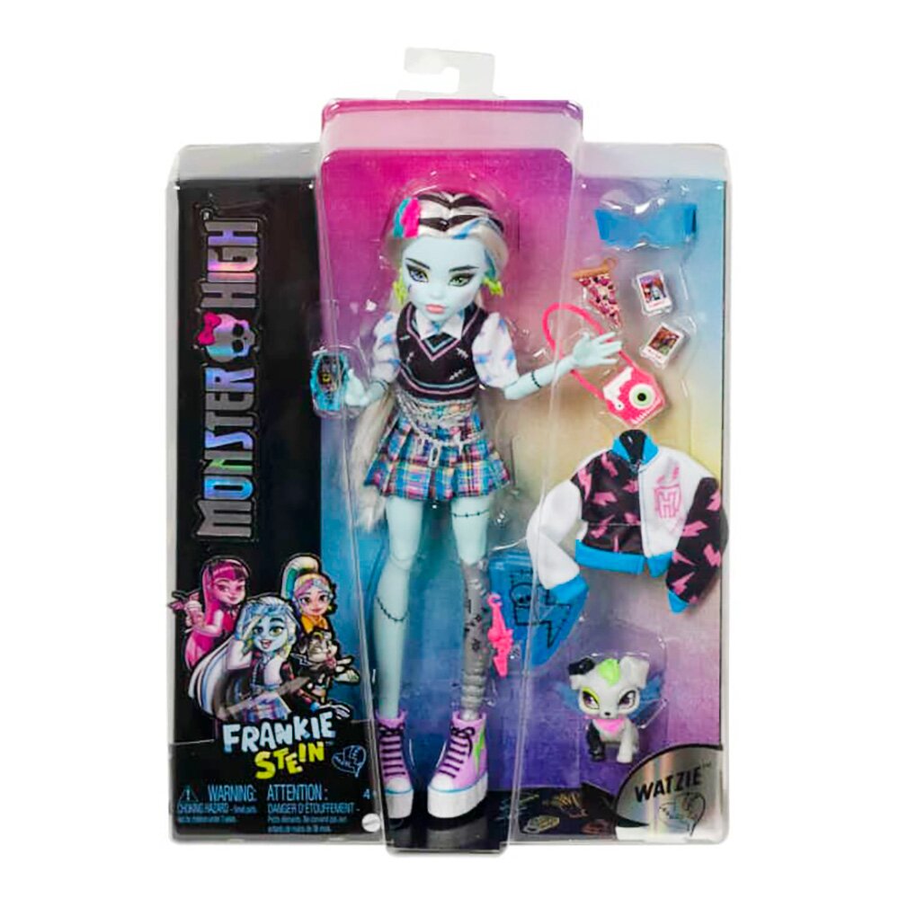 Monster High Papusa Frankie Stein cu animalut si accesorii HHK53