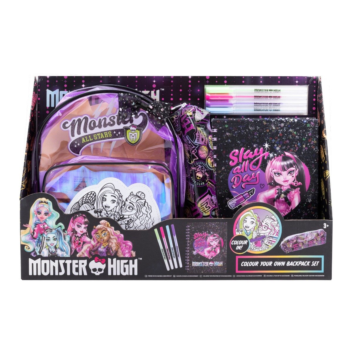 Monster High Set mini rucsac si penar cu accesorii scolare All Stars