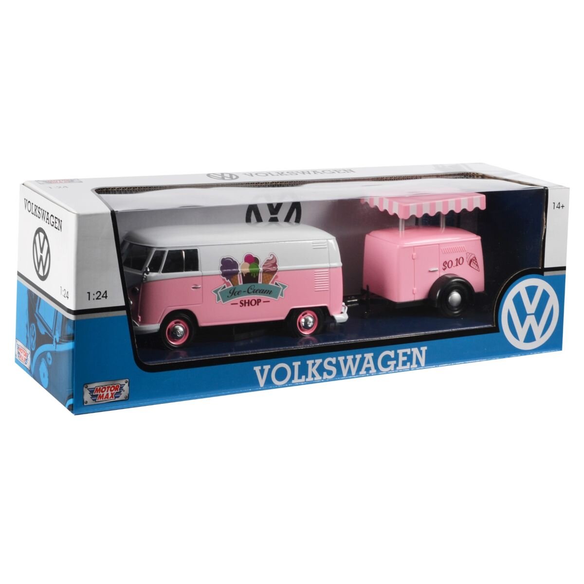 Motormax Camioneta cu remorca Volkswagen Type 2 T1 Ice Cream 1:24
