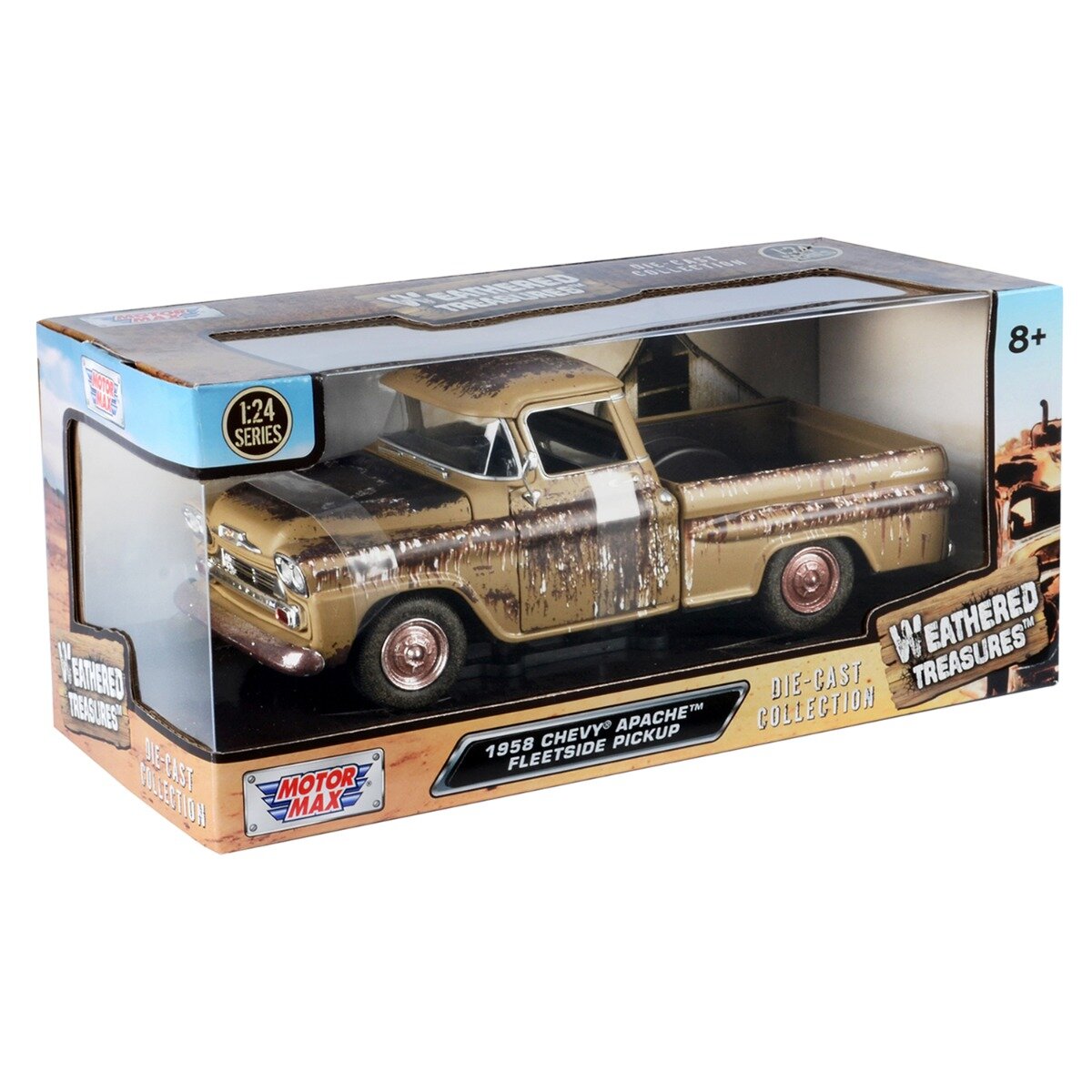 Motormax Masinuta metalica Weathered Treasures 1958 Chevy Apache Fleetside 1:24