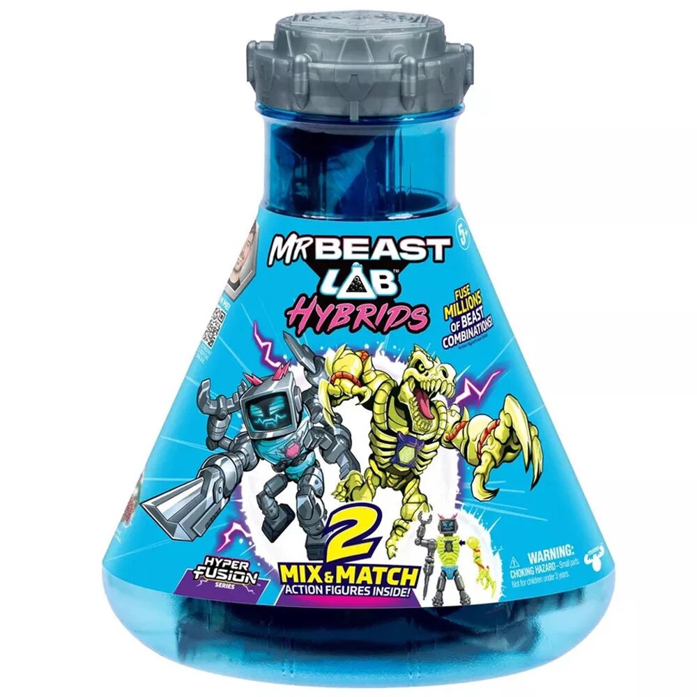 MrBeast Lab Set 2 figurine Mr Beast Lab Hibrids W2 Hyper Fusion Lab-Bot Vs Gid Skeleton