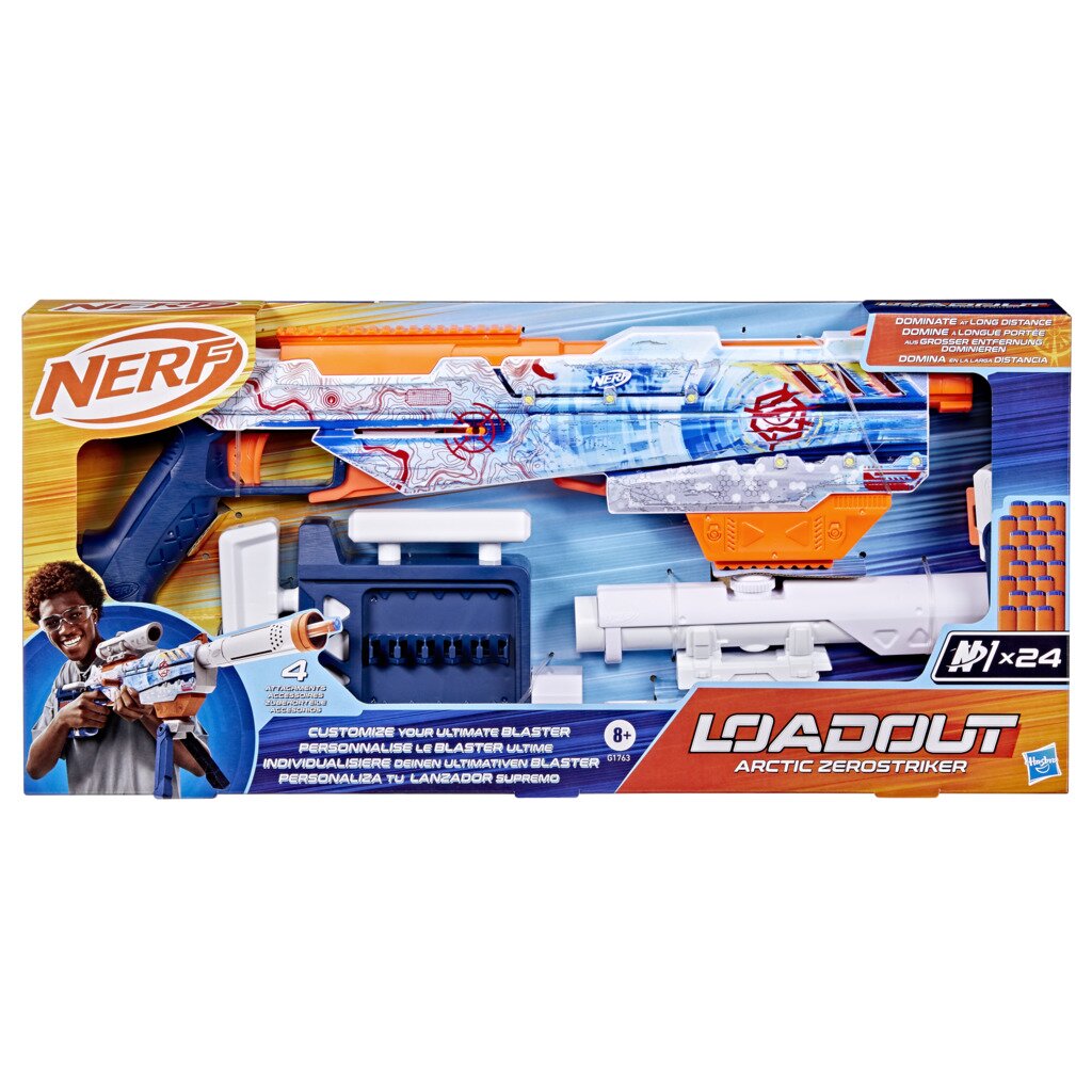 Nerf Blaster cu 24 sageti din spuma Loadout Artctic Zerostricker G1763