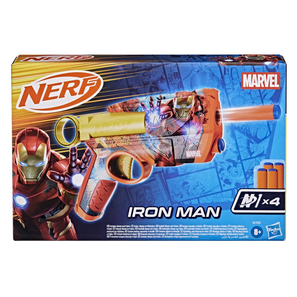 Nerf Blaster cu 4 sageti din spuma Marvel Iron Man G1923