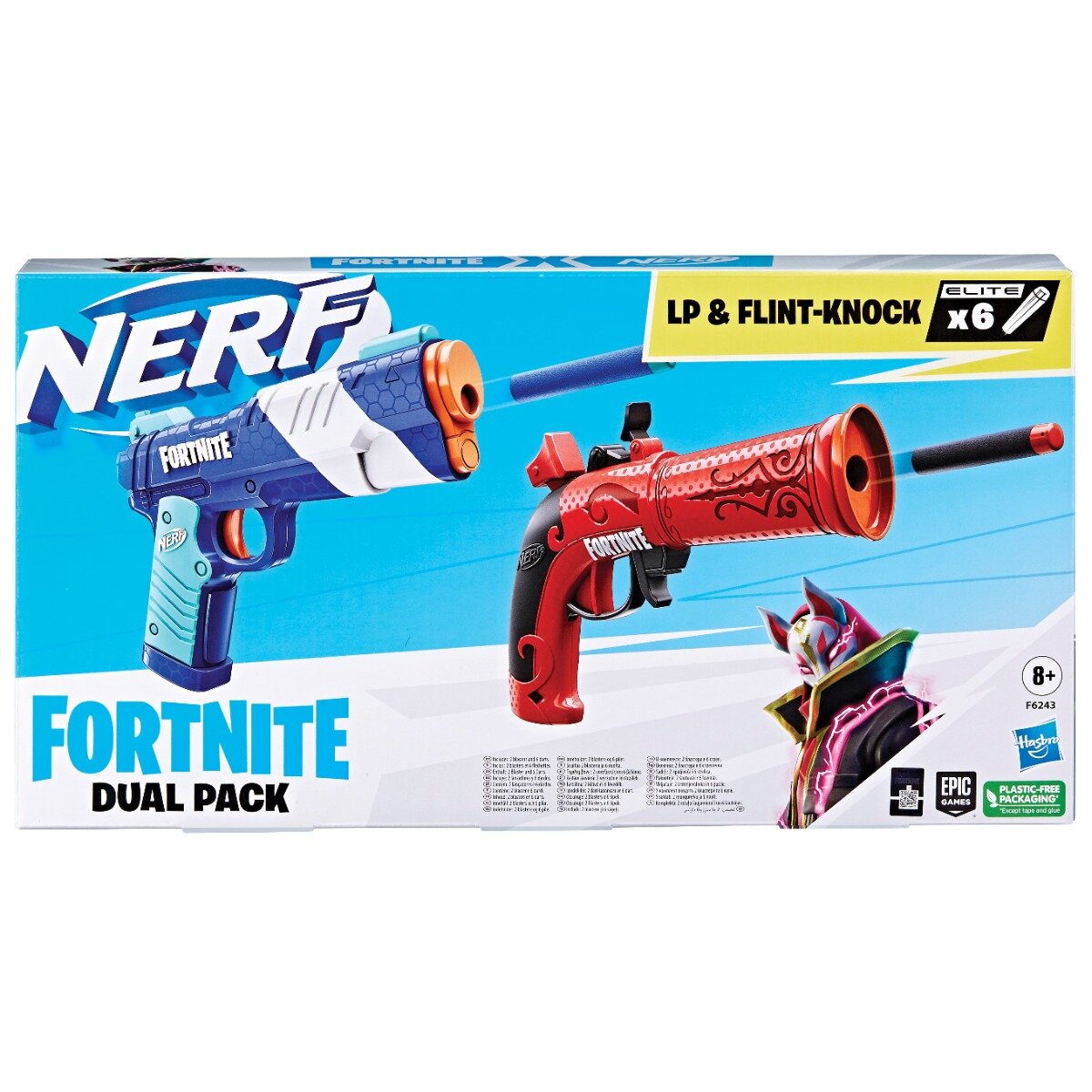 Nerf Set 2 blastere cu 6 sageti din spuma Fortnite