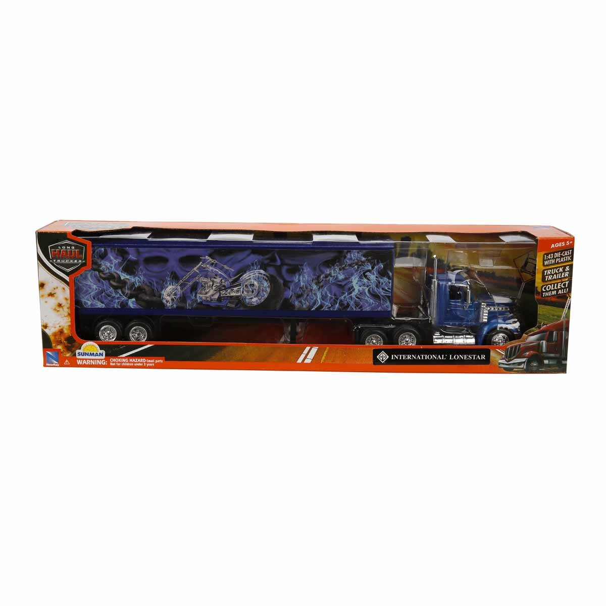 New Ray Camion cu remorca 1:43 Albastru