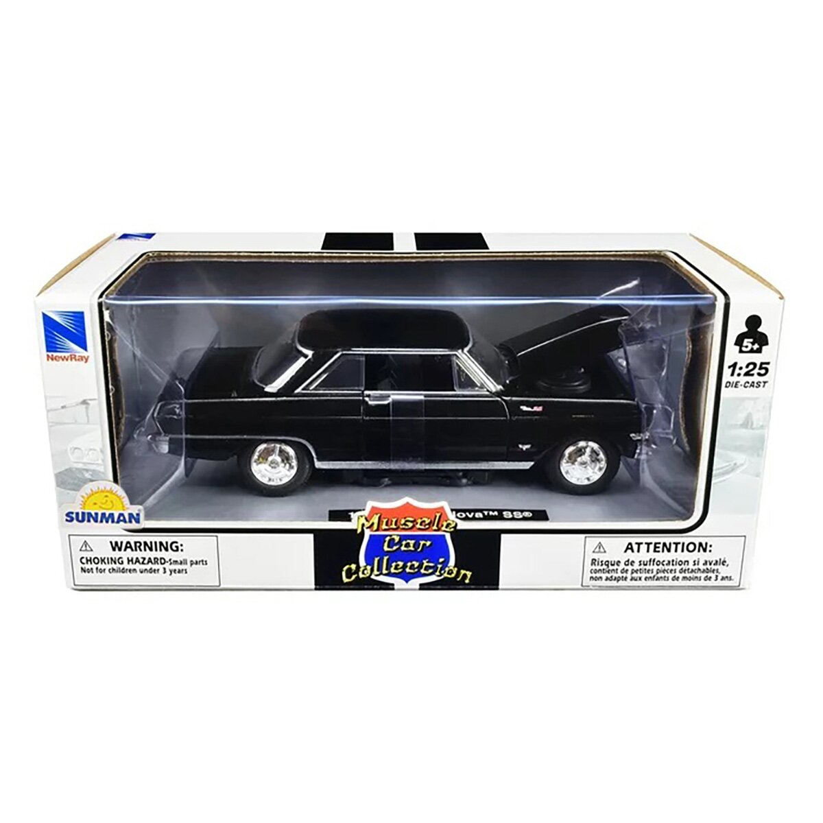New Ray Masina metalica 1964 Chevy Nova SS 1:25 Negru
