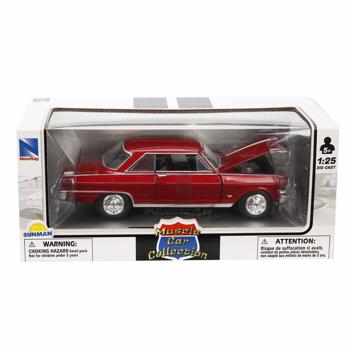 New Ray Masina metalica 1964 Chevy Nova SS 1:25 Rosu