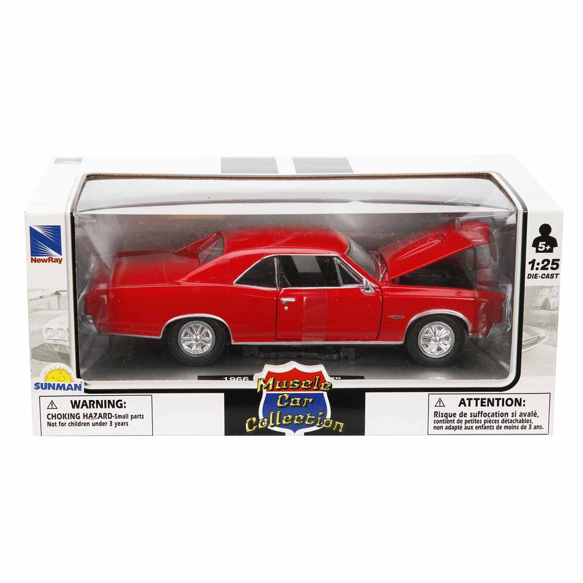 New Ray Masina metalica 1966 Pontiac GTO Rosu 1:25