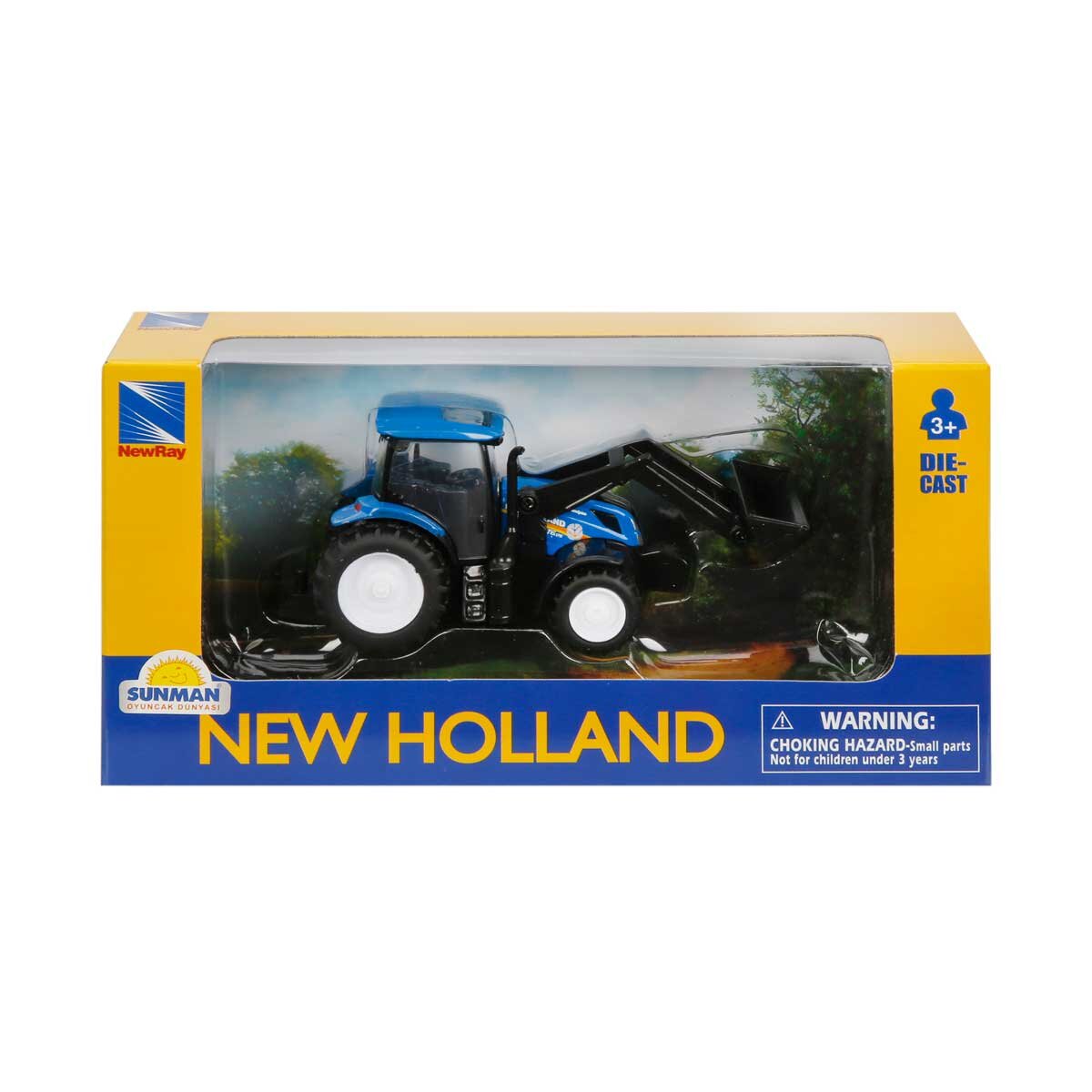 New Ray Vehicul de constructie Buldozer New Holland Albastru