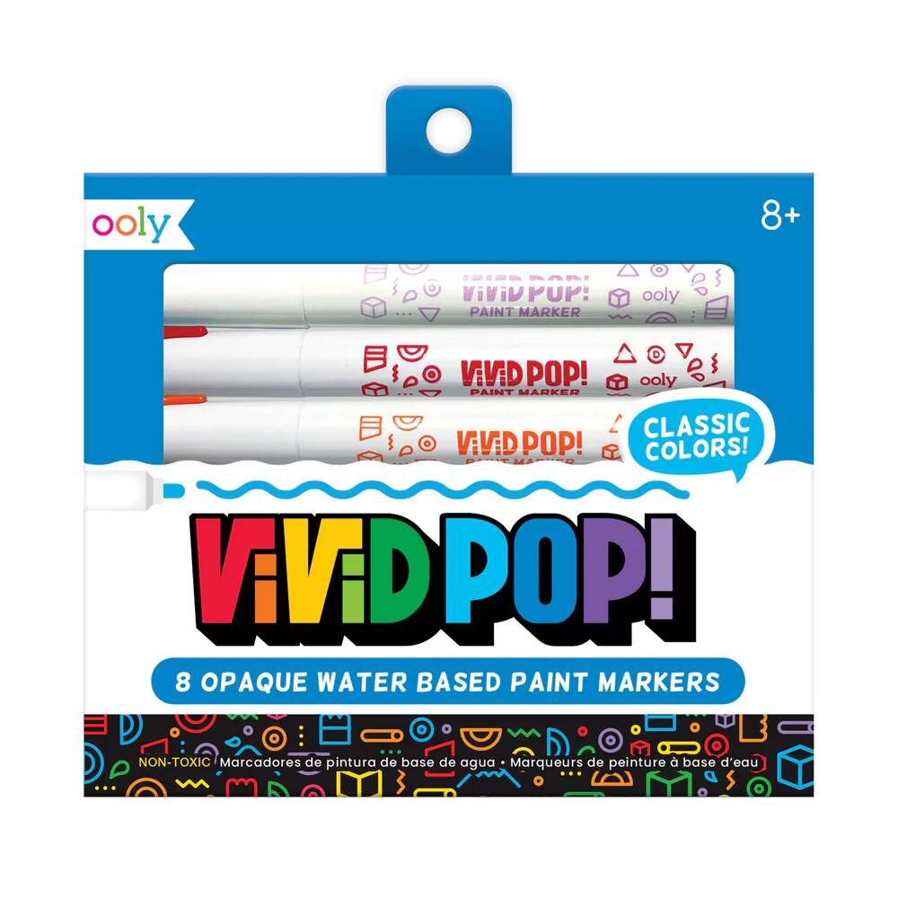 Ooly Carioci cu vopsea Vivid Pop 8 culori clasic