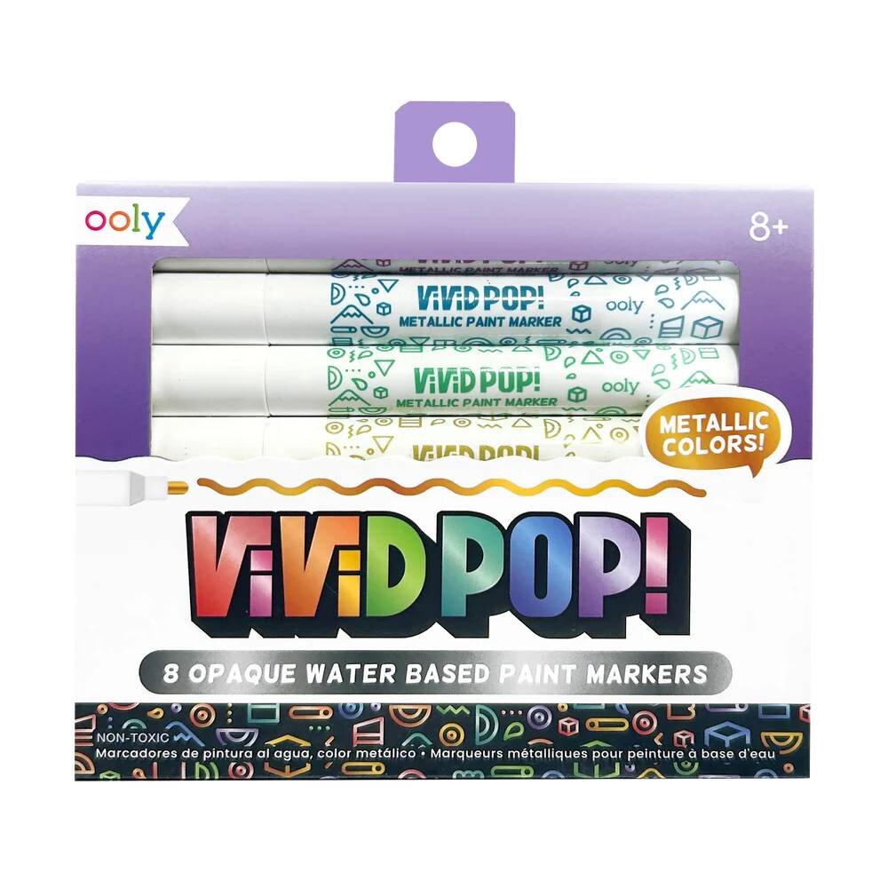 Ooly Carioci cu vopsea Vivid Pop 8 culori metalic