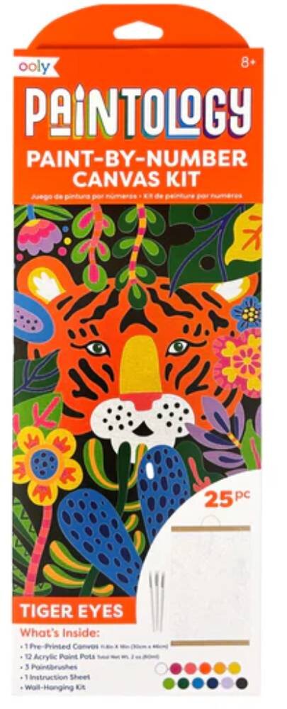 Ooly Kit panza canvas Picteaza pe numere Tiger Eyes