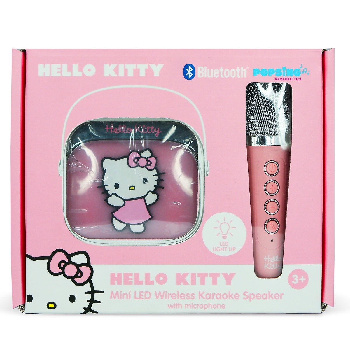 OTL Set karaoke cu boxa microfon wireless si lumini LED Hello Kitty PopSing