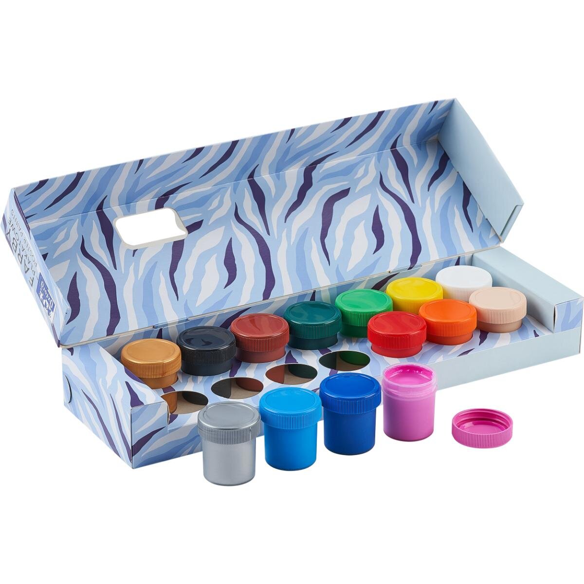 Oxford Set 14 culori acuarele guase Kids Zebra 20 ml