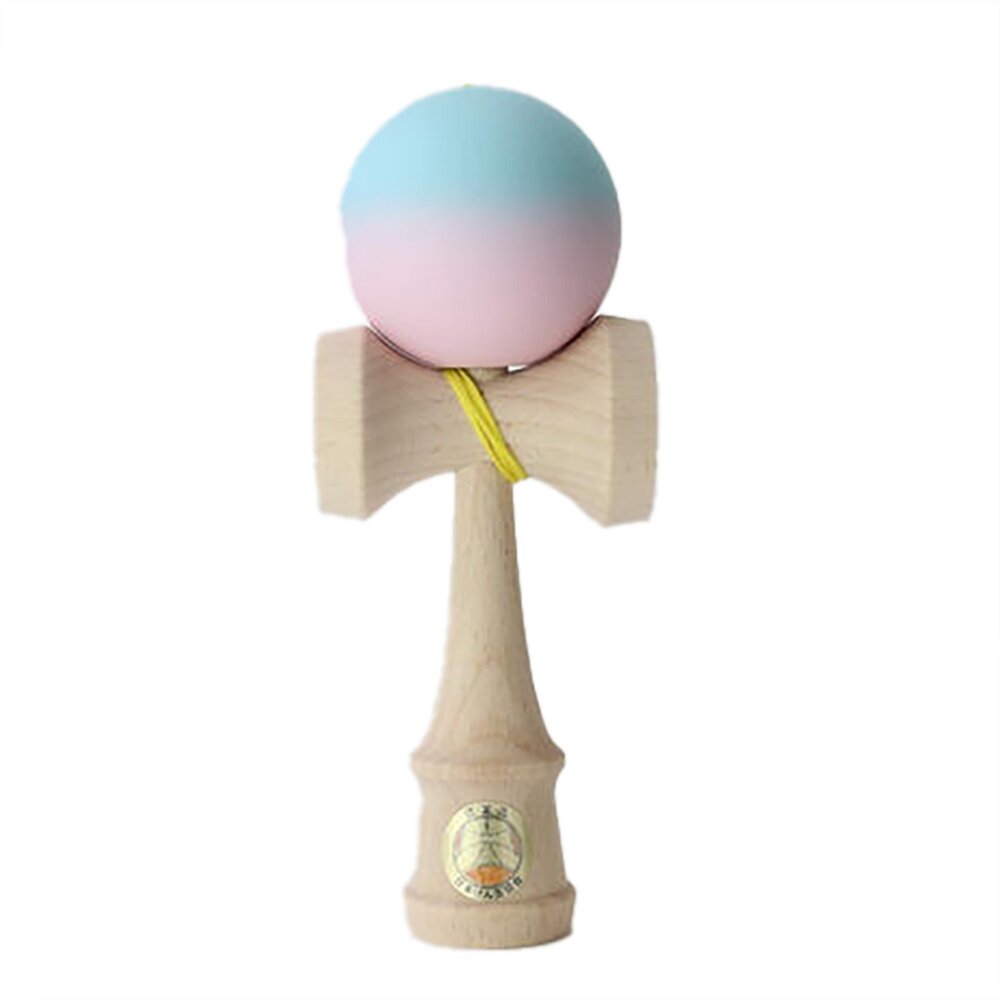 Ozora Jucarie de indemanare din lemn Kendama Roz-Bleu 18 cm