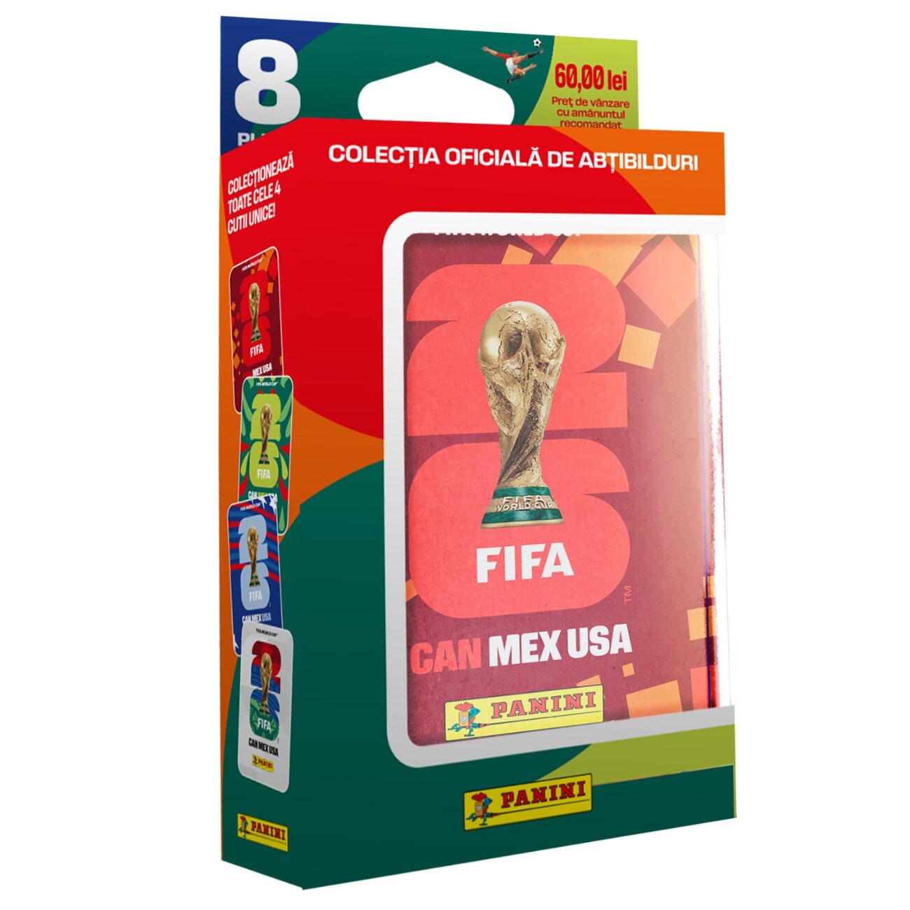 Panini Set cutie metalica Pocket Tin cu 8 pachete de abtibilduri FIFA World Cup 2026
