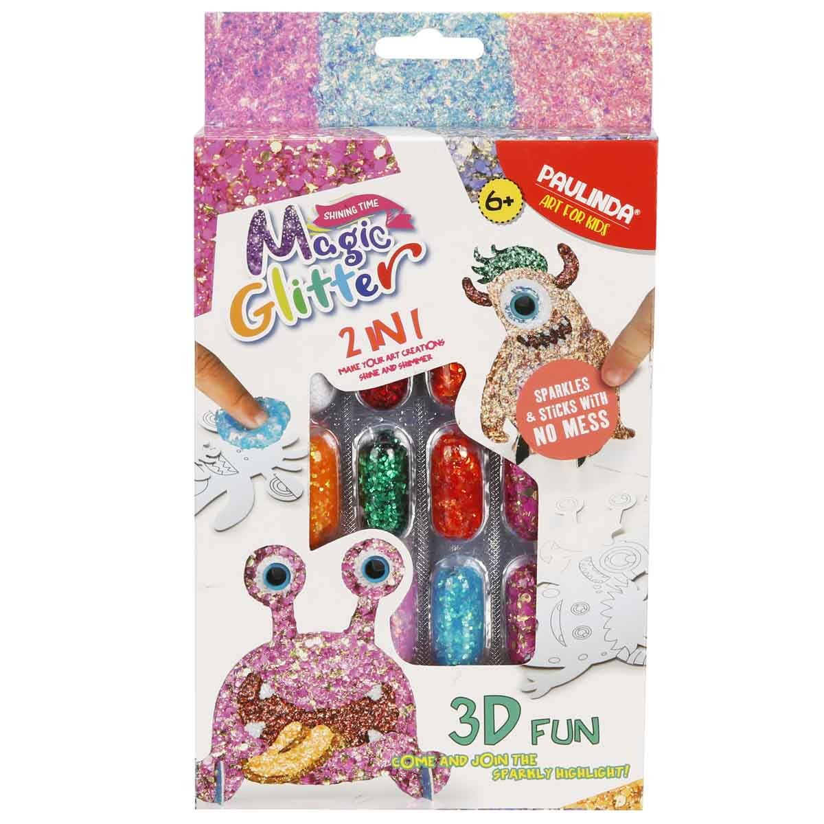 Paulinda Set de creatie cu sclipici Magic Glitter 2 in 1 3D Fun