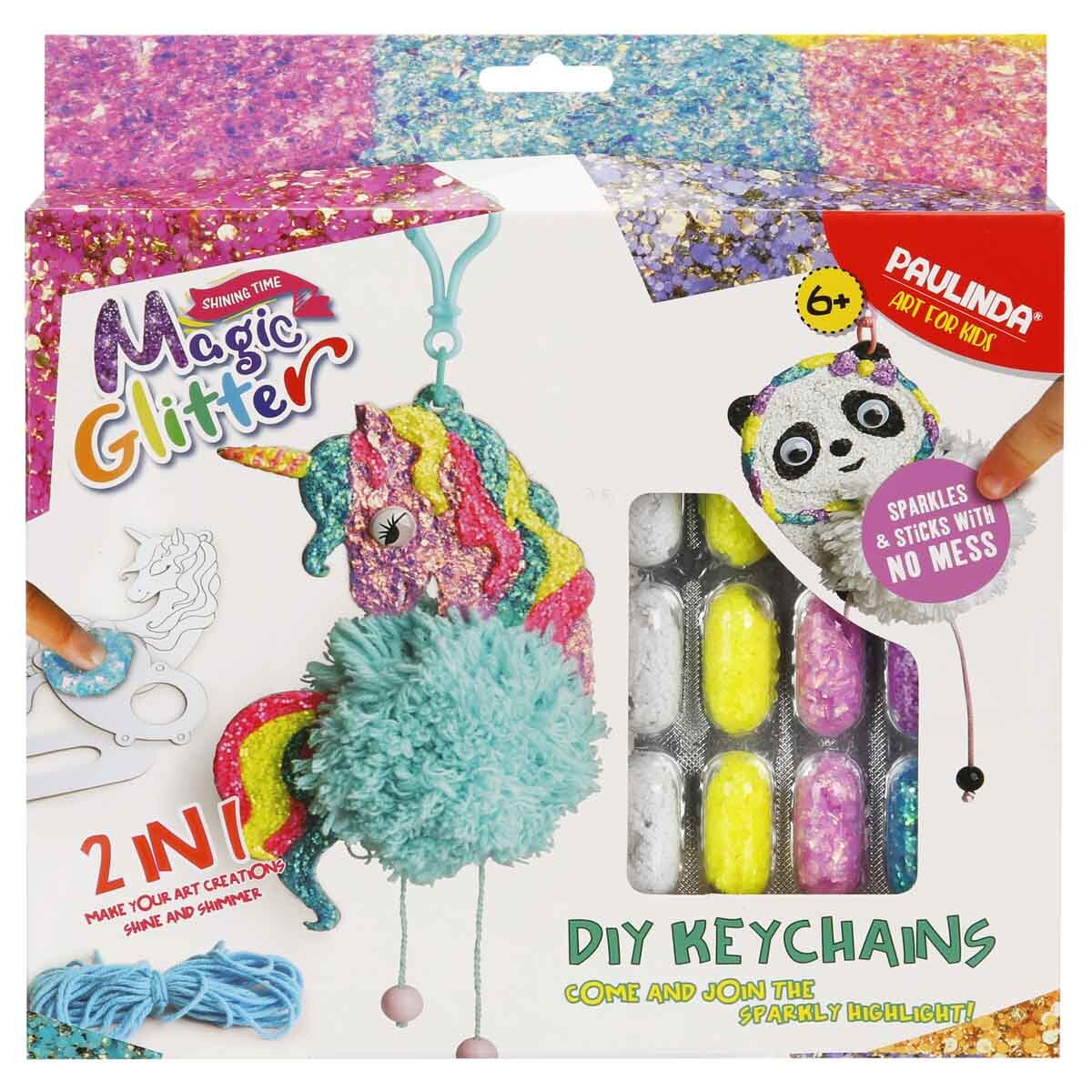 Paulinda Set de creatie cu sclipici Magic Glitter 2 in 1 Breloc Diy