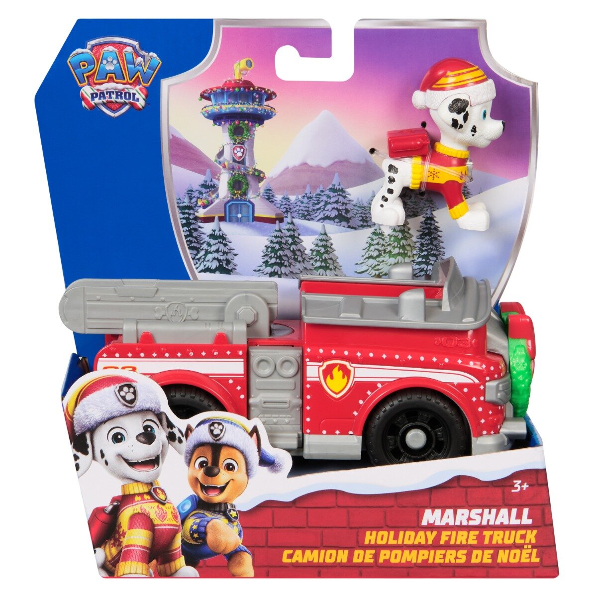 Paw Patrol Masina cu figurina Marshall Holiday Fire Truck 20153732