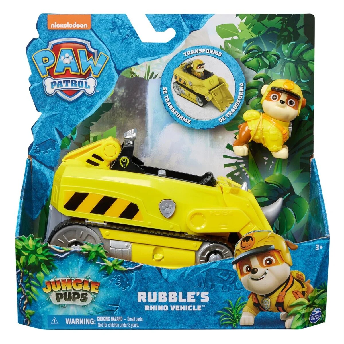 Paw Patrol Masinuta cu figurina Jungle Pups Rubble 20143427