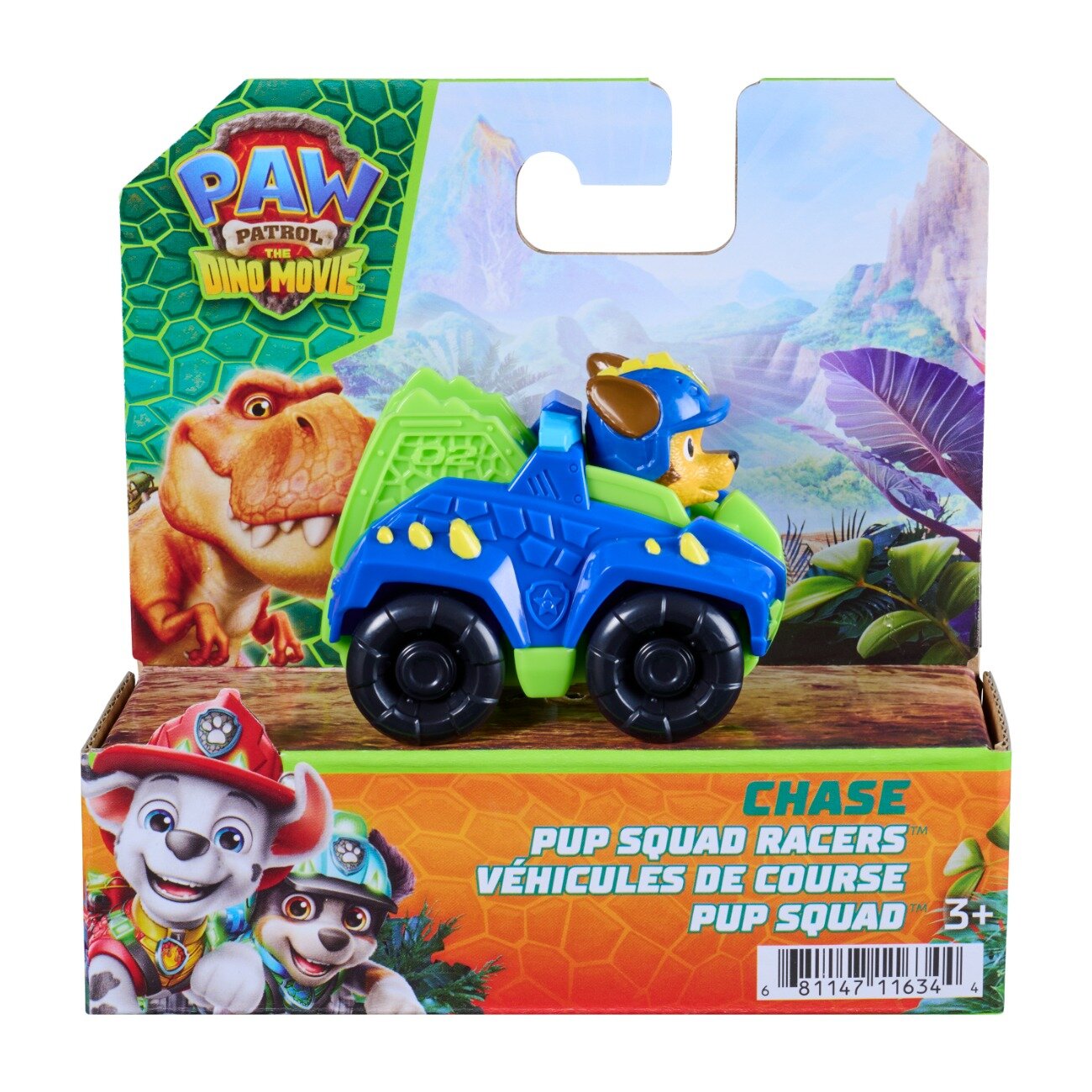 Paw Patrol Mini vehicul cu figurina the Dino Movie Pup Squad Racers Chase 20157134