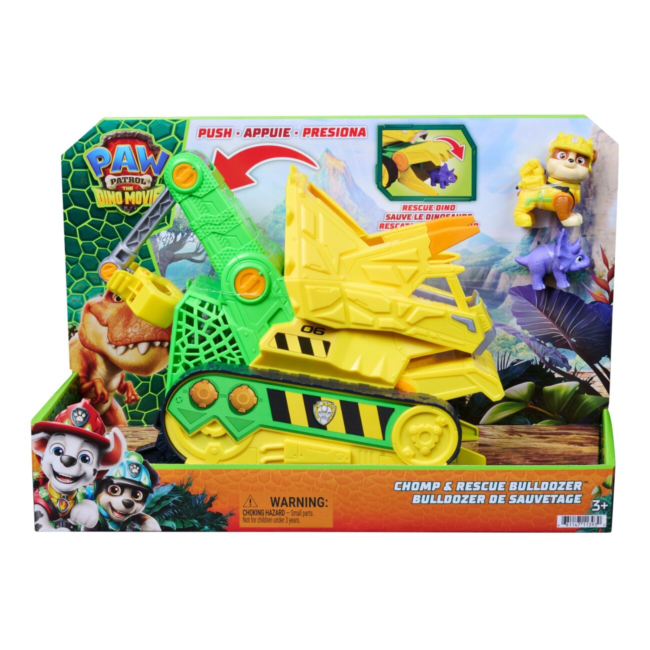 Paw Patrol Vehicul cu figurine the Dino Movie Chomp and Rescue Bulldozer 6075978