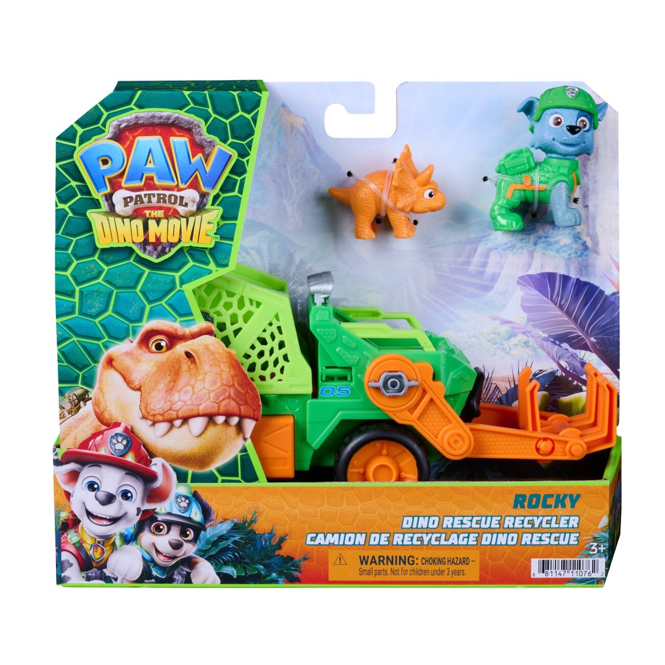Paw Patrol Vehicul de salvare cu figurina Dino Rescue Recycler Rocky 6075772