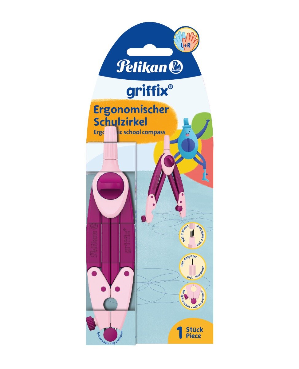 Pelikan Compas scolar Griffix Herlitz Roz